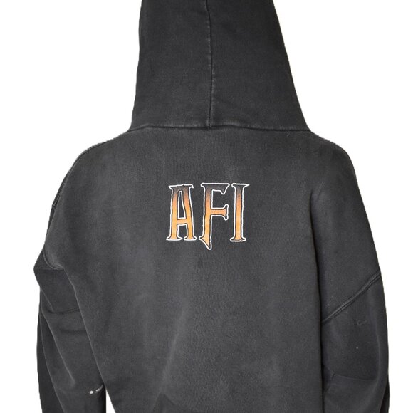 VTG AFI Band 2003 Black Cat Hoodie East Bay Hoodie Sz Small distressed - Picture 9 of 13
